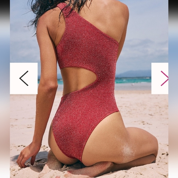 Beach Riot Red One-Shoulder Cutout One Piece - Picture 2 of 4